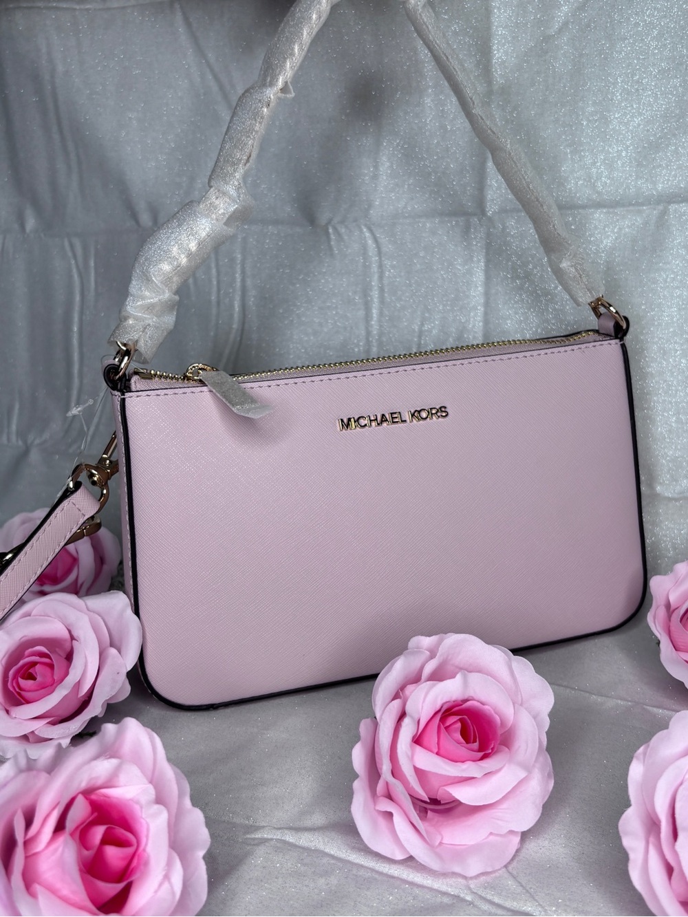 Michael Kors Light Pink Saffiano Leather Crossbody